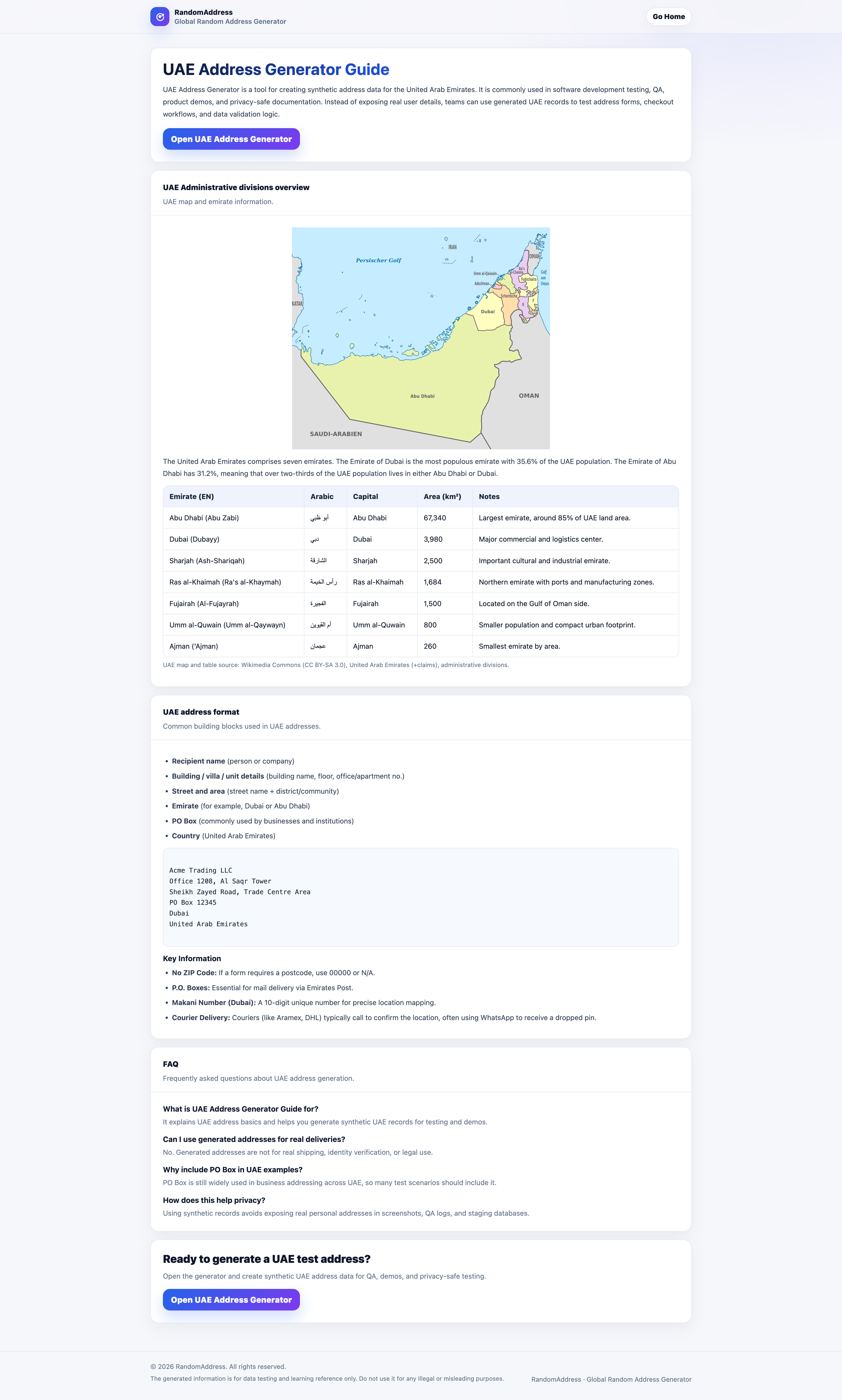 Random Address Generator