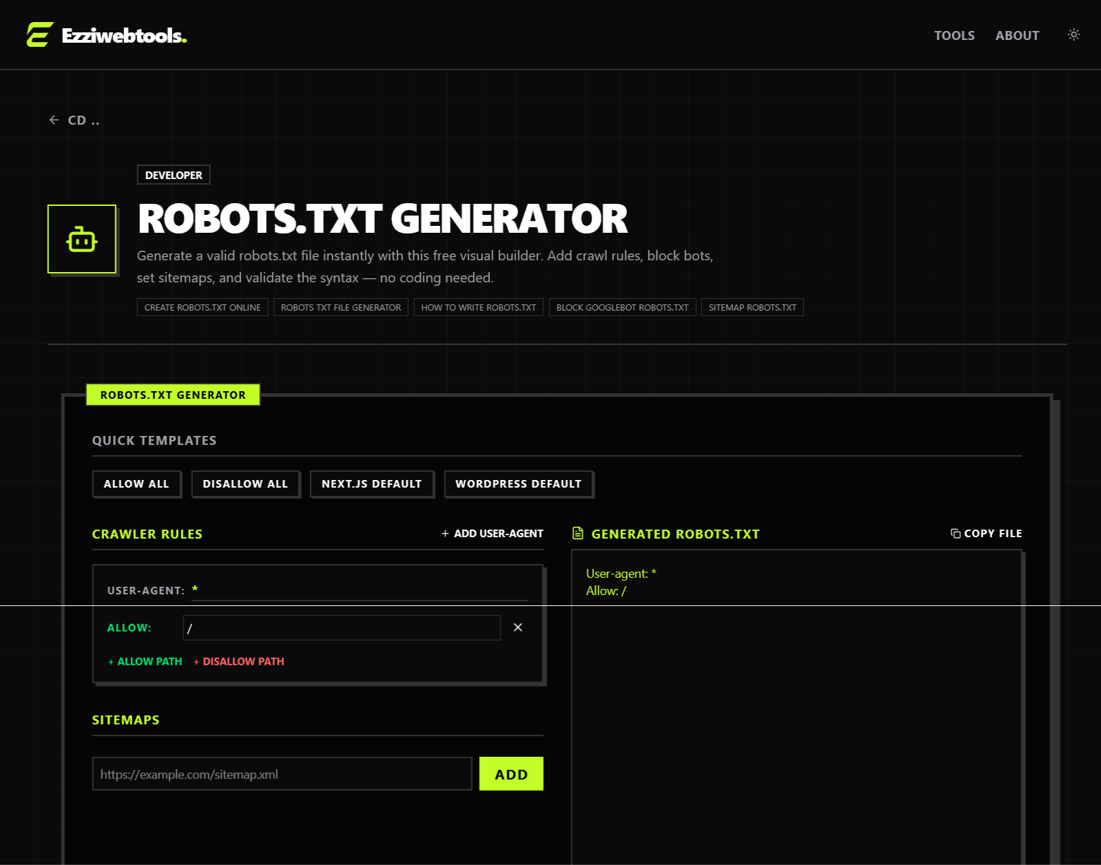 Ezzi Web Tools