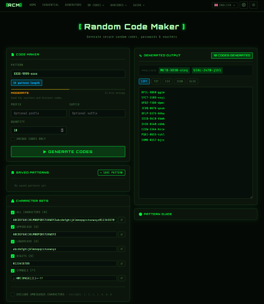 RandomCodeMaker