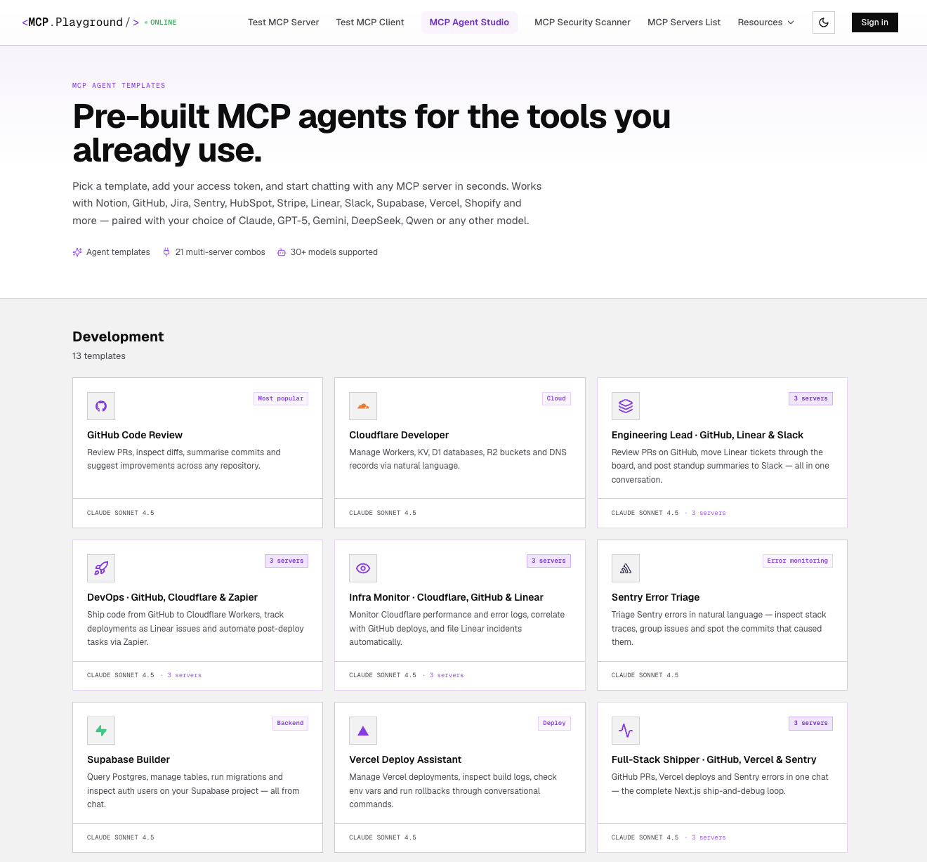 MCP Playground Online