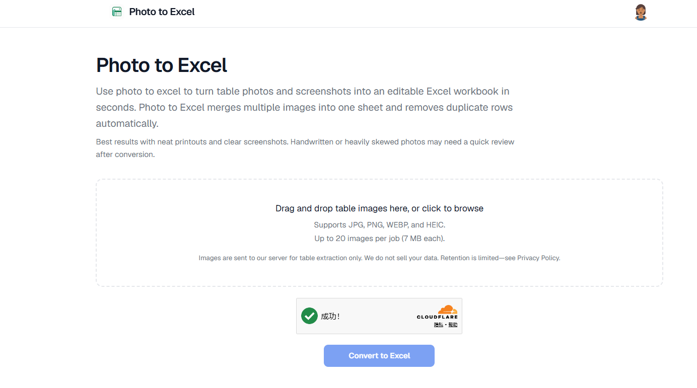 Photo to Excel