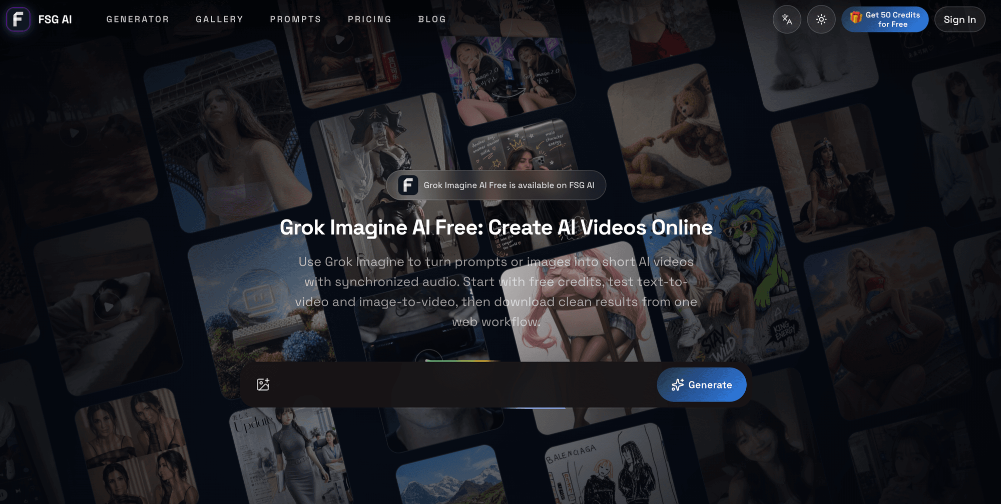 Grok Imagine Free generator - FSG AI