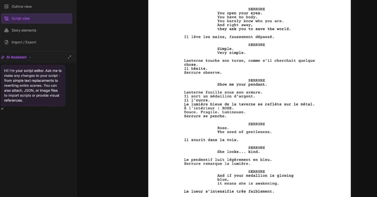 ScreenWeaver - script to breakdown, storyboard and runtime