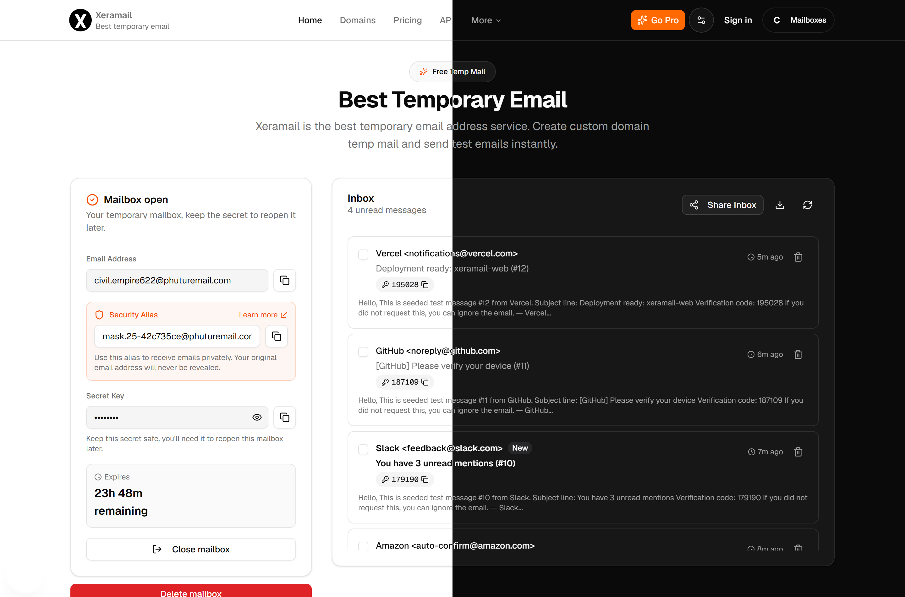 Xeramail Temp Mail