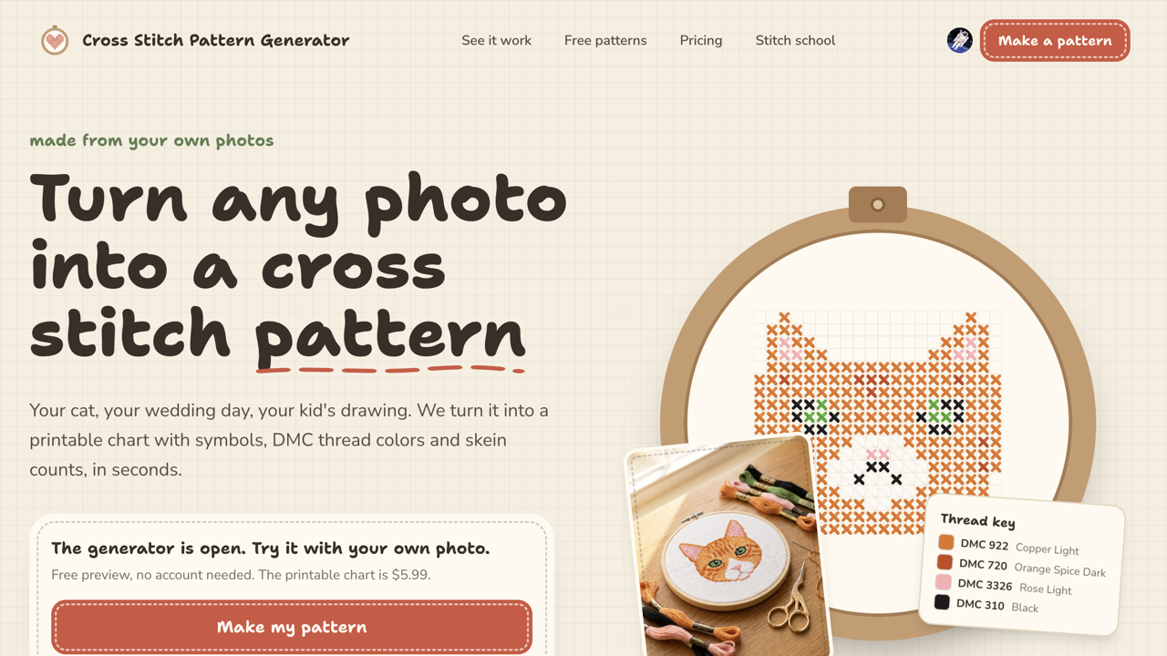 Cross Stitch Pattern Generator