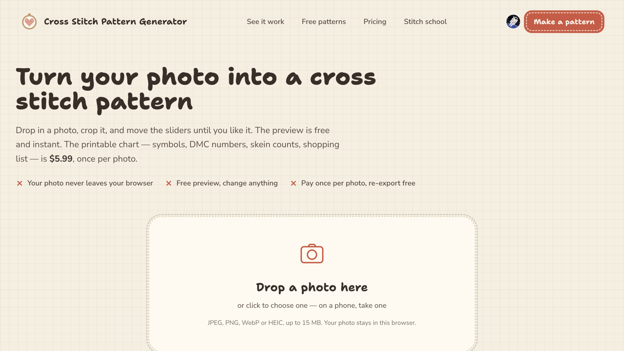 Cross Stitch Pattern Generator