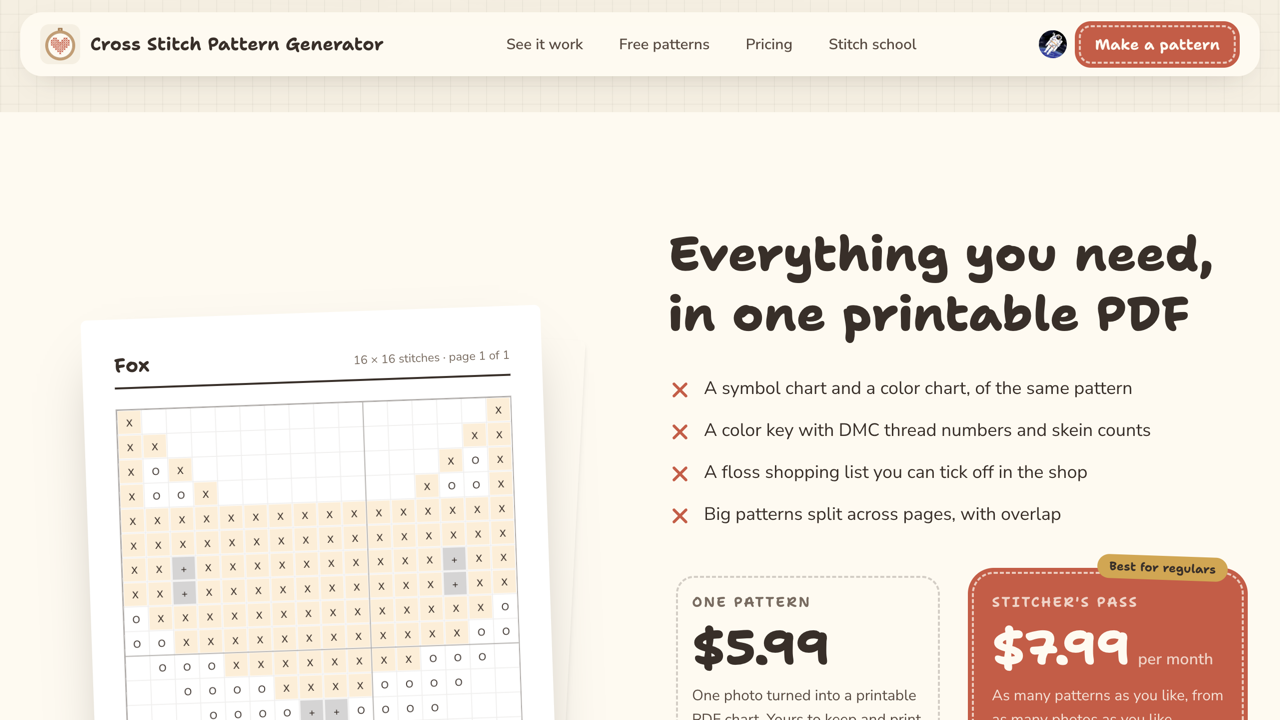 Cross Stitch Pattern Generator