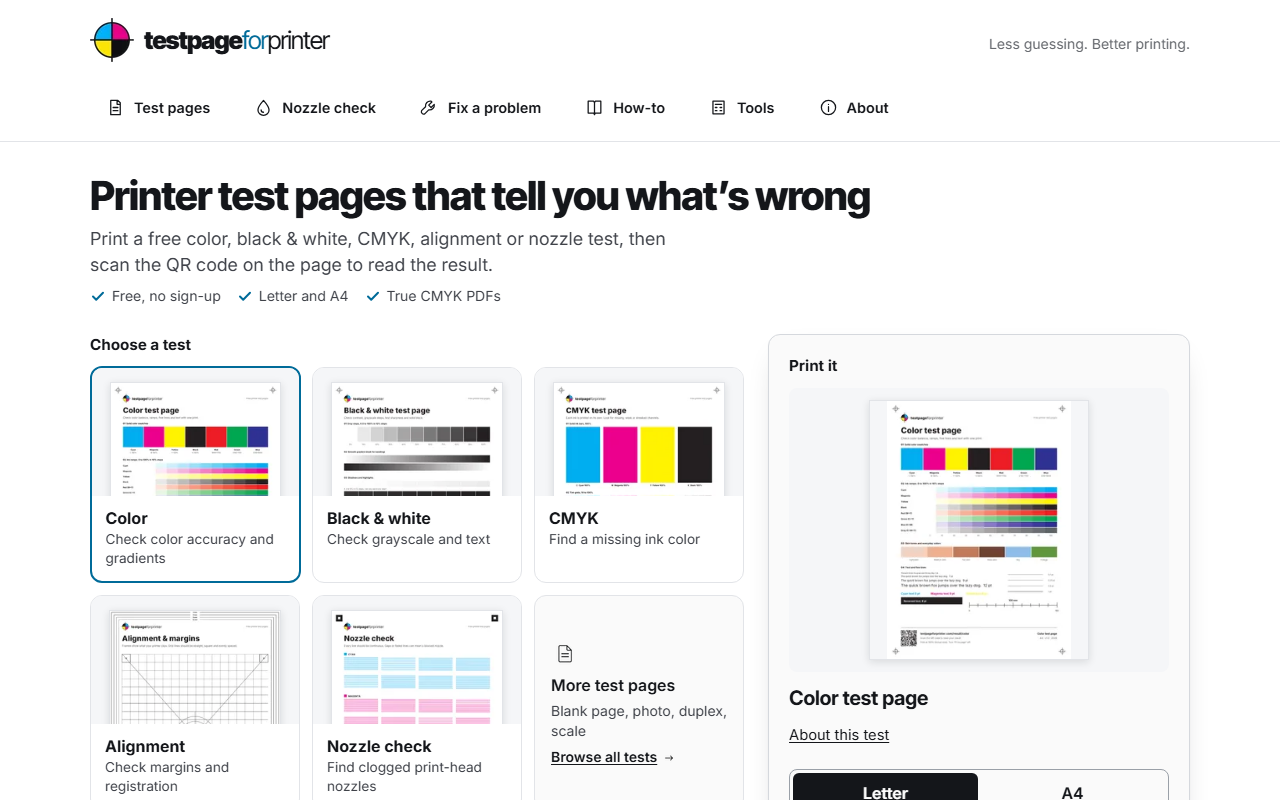 TestPageForPrinter