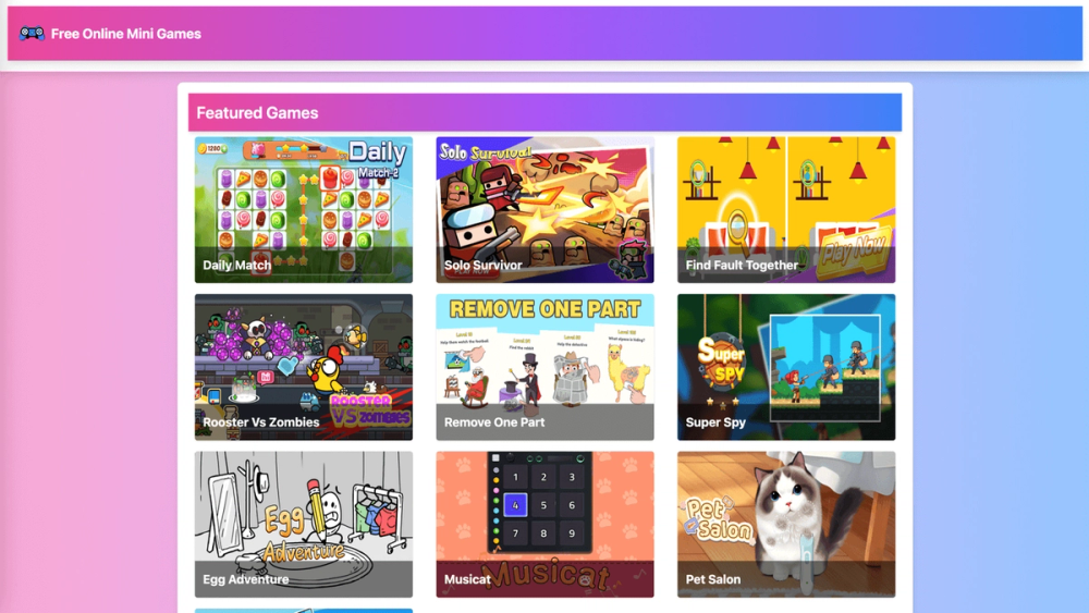 Free Mini Games Online