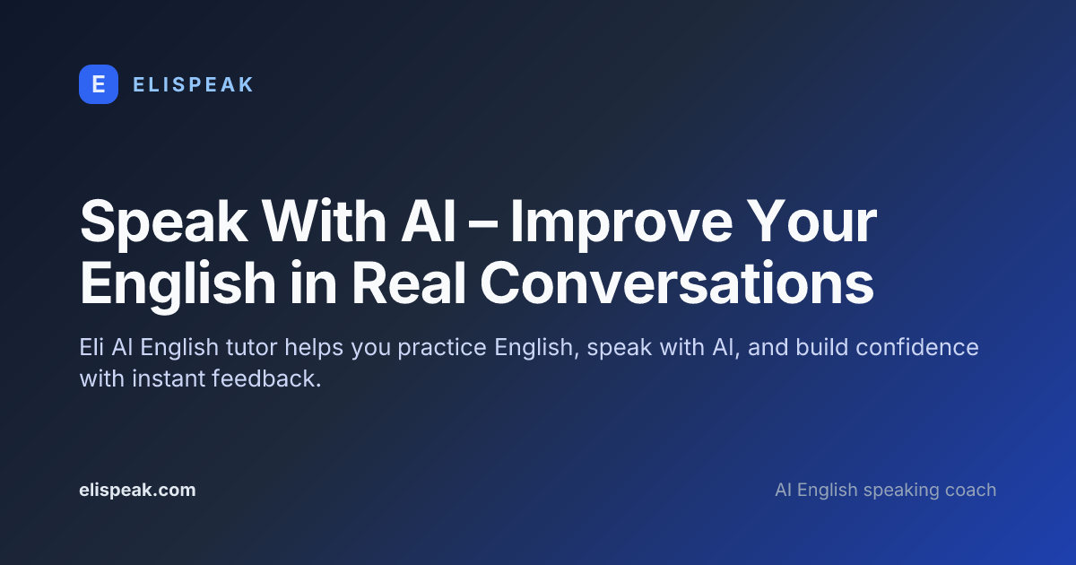 Eli - Speak With AI English Tutor