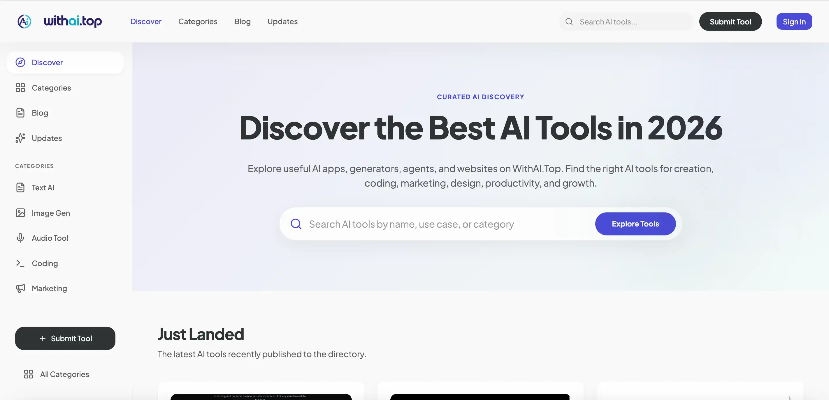 WithAI Top AI Tools Directory
